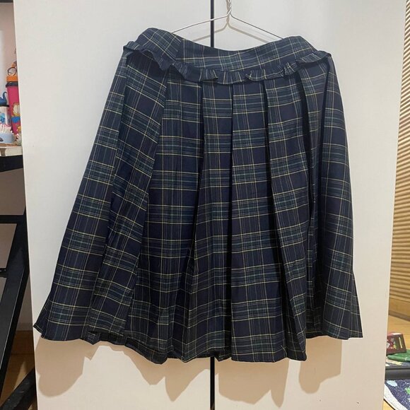 Dresses & Skirts - Navy Plaid Pleated Skirt – Preppy Style – Above Knee